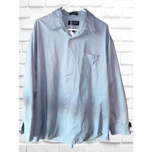 Stafford Men’s XL Relaxed Fit Blue Long Sleeved Button Down Casual Shirt - Picture 1 of 8